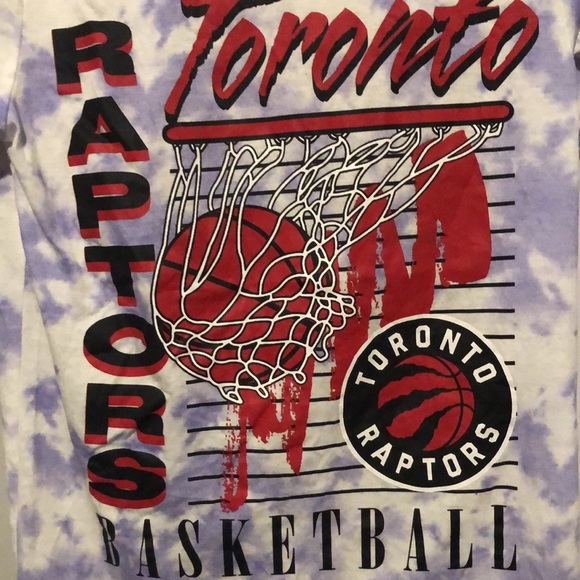 Purple and white tie dye Toronto raptors tshirt. Size small - Picture 2 of 3